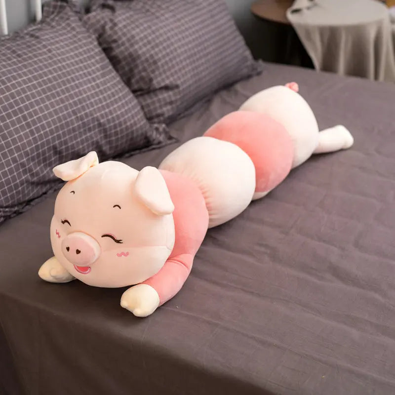 Long Pink Pig Caterpillar Body Pillow - Image 8