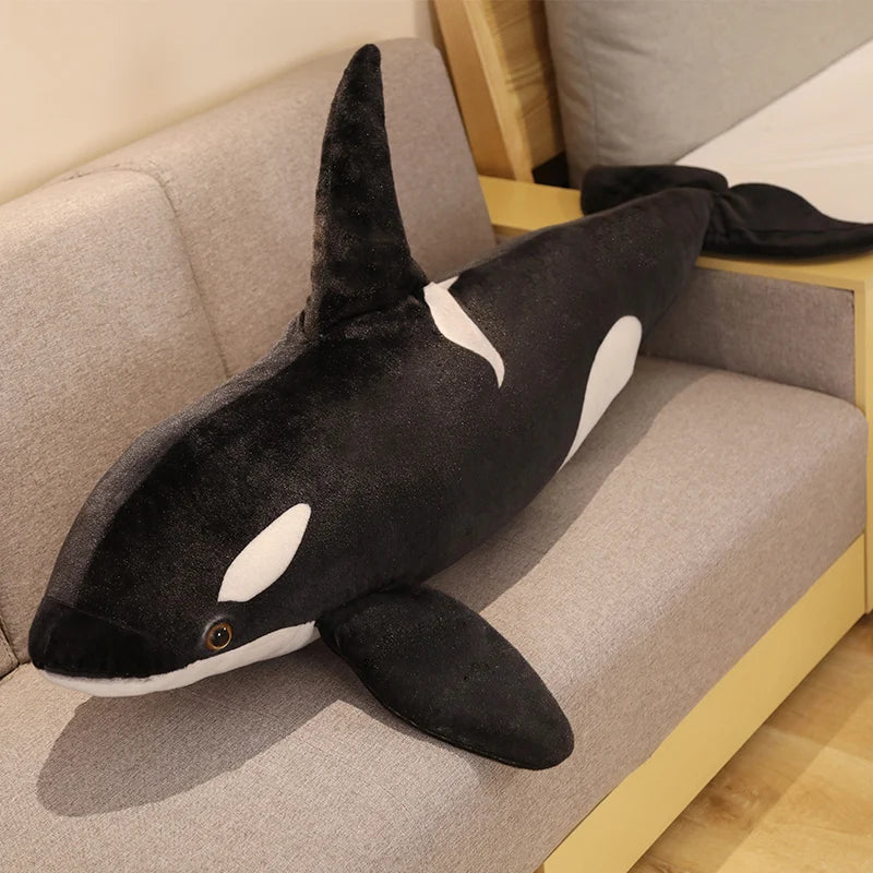 Soft Realistic Black and White Orca Plush - Image 2