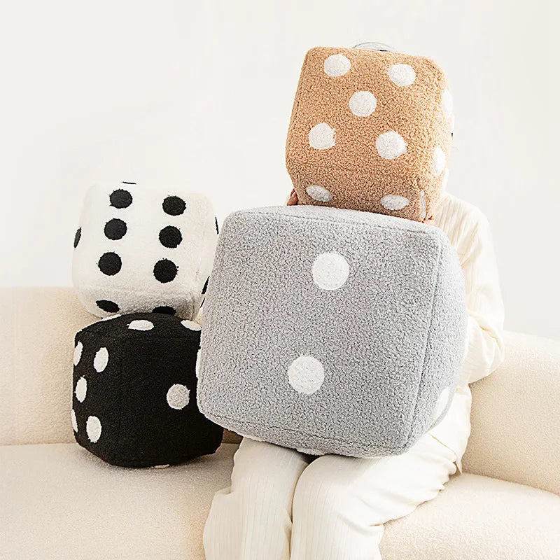 Soft Plush Dice Cube Accent Ottoman - Image 2