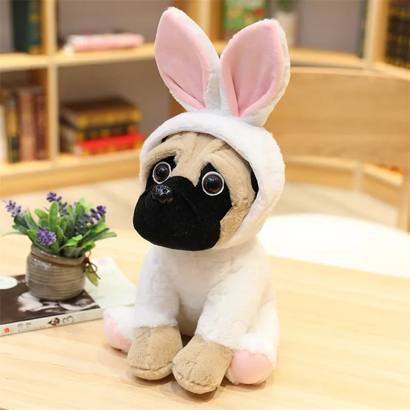 Cute Pink Rabbit Pug Plush Toy - Image 8