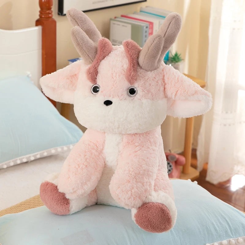 Fluffy Pink and White Fawn Plush - Image 5