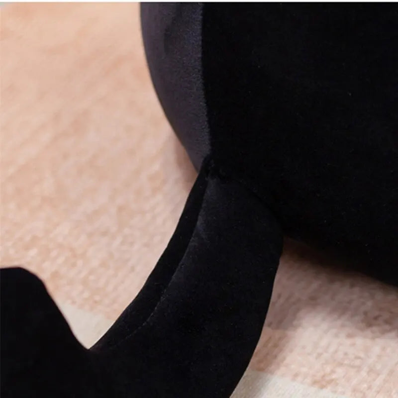 Squishy Black Cat Plush Pillow with Yellow Eyes - Image 4
