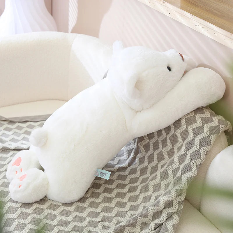 Soft Giant White Plush Bear Cuddle Pillow - Image 7