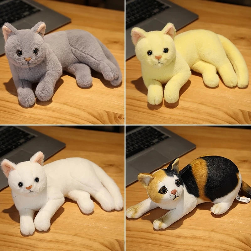 Soft Grey Lying Cat Plush - Image 2