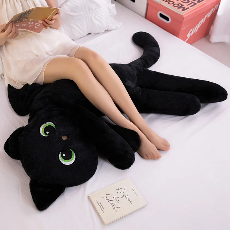 Adorable Black Dragon Cat Plush with Green Eyes - Image 5