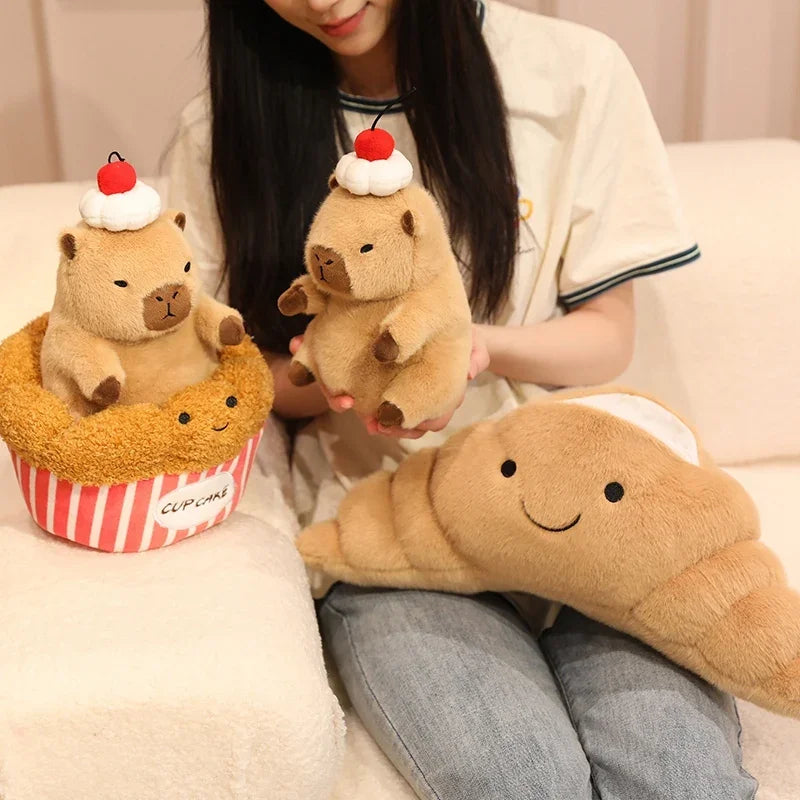Capybara Dessert Plush with Cherry Hat - Image 3