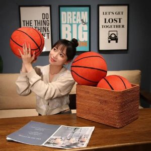 Soft Orange Basketball Plush Pillow