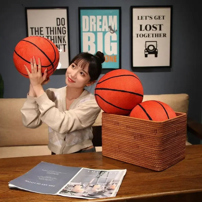 Soft Orange Basketball Plush Pillow