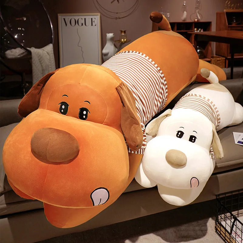 Cute Striped Dog Plush Body Pillow - Image 4