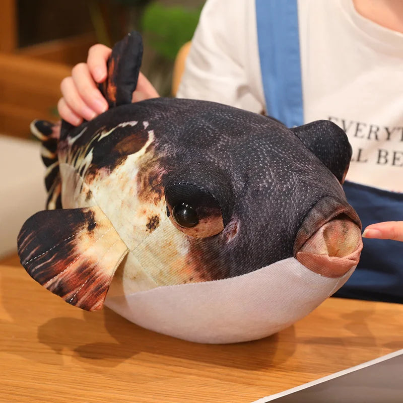 Lifelike Mottled Pufferfish Plush Toy - Image 2