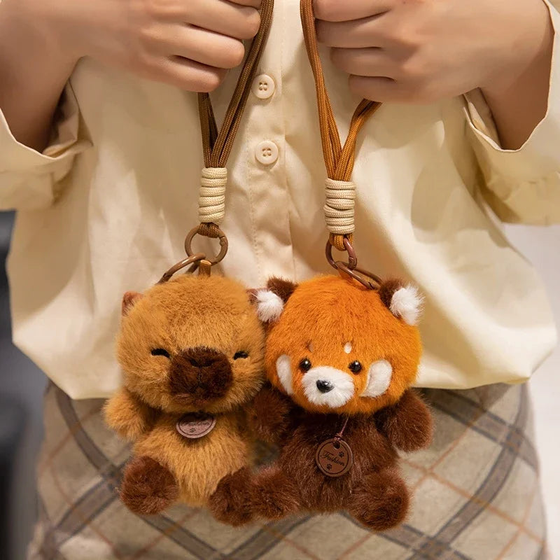 Cute Animal Plush Keychain with Braided Lanyard - Image 2