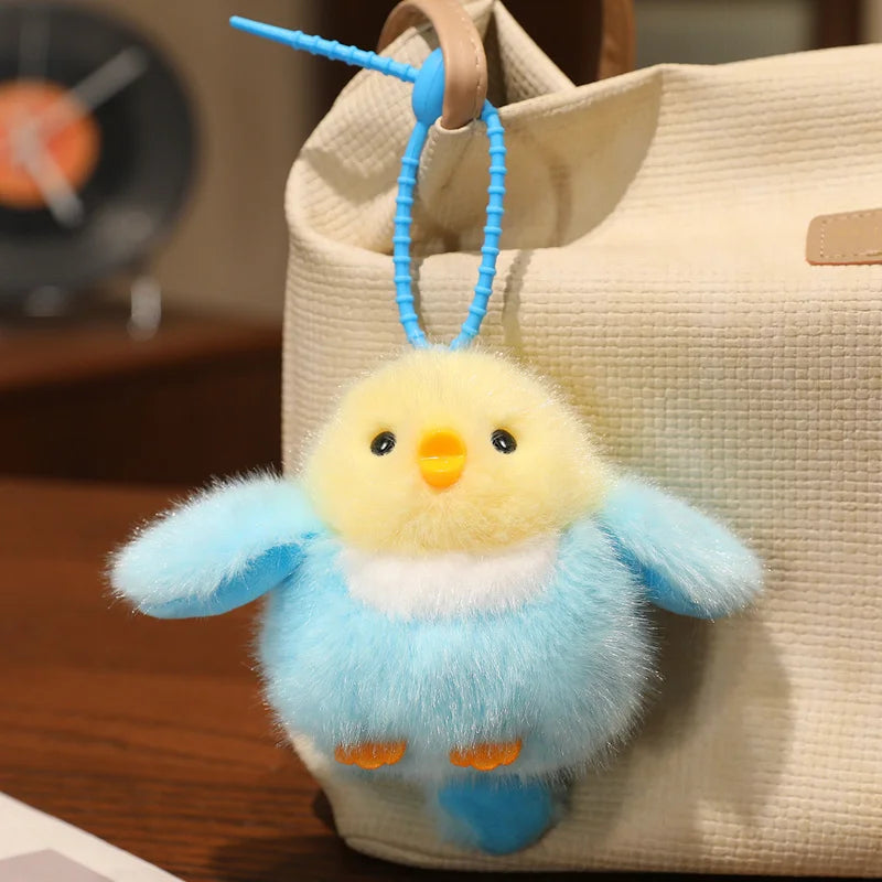 Vibrant Fluffy Bird Plush Keychain - Image 7