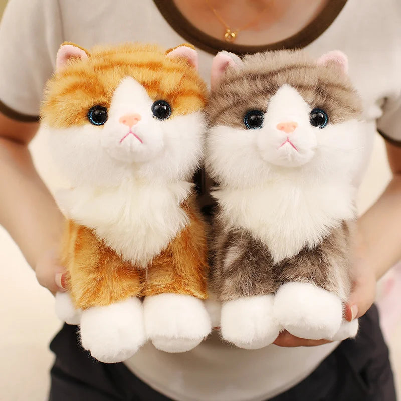 Cute Bicolor Sitting Cat Plush Toy - Image 6