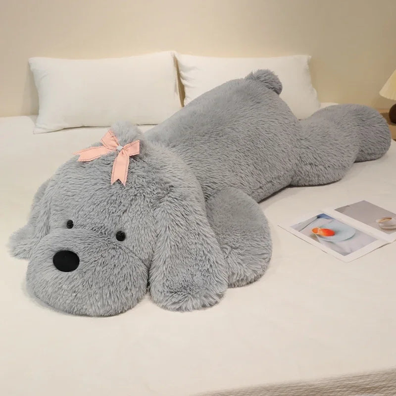 Oversized Fluffy Gray Elephant Body Pillow - Image 10