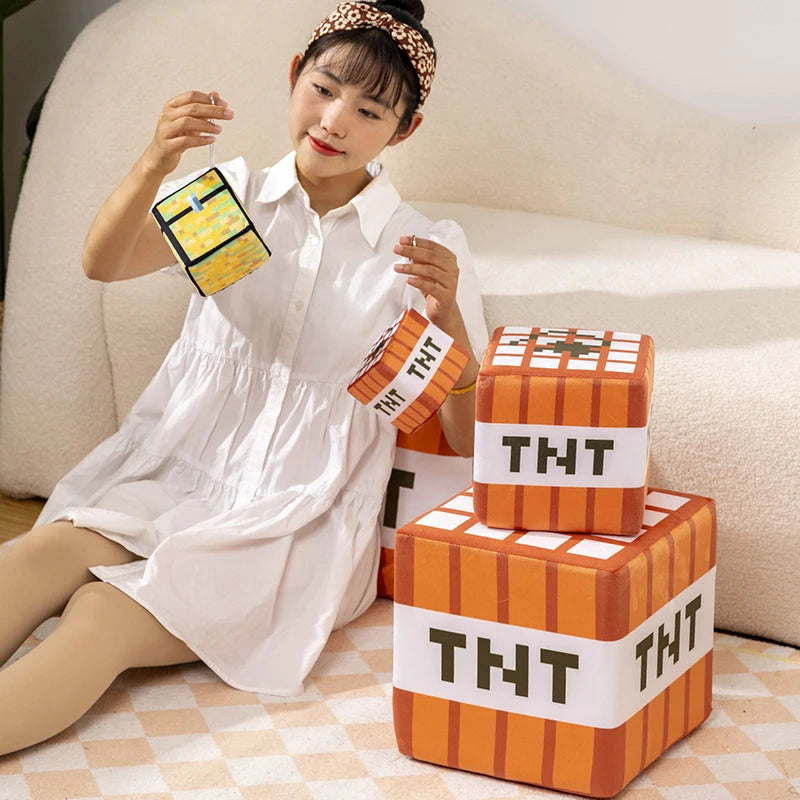 Minecraft TNT Block Orange Plush Cushion - Image 5