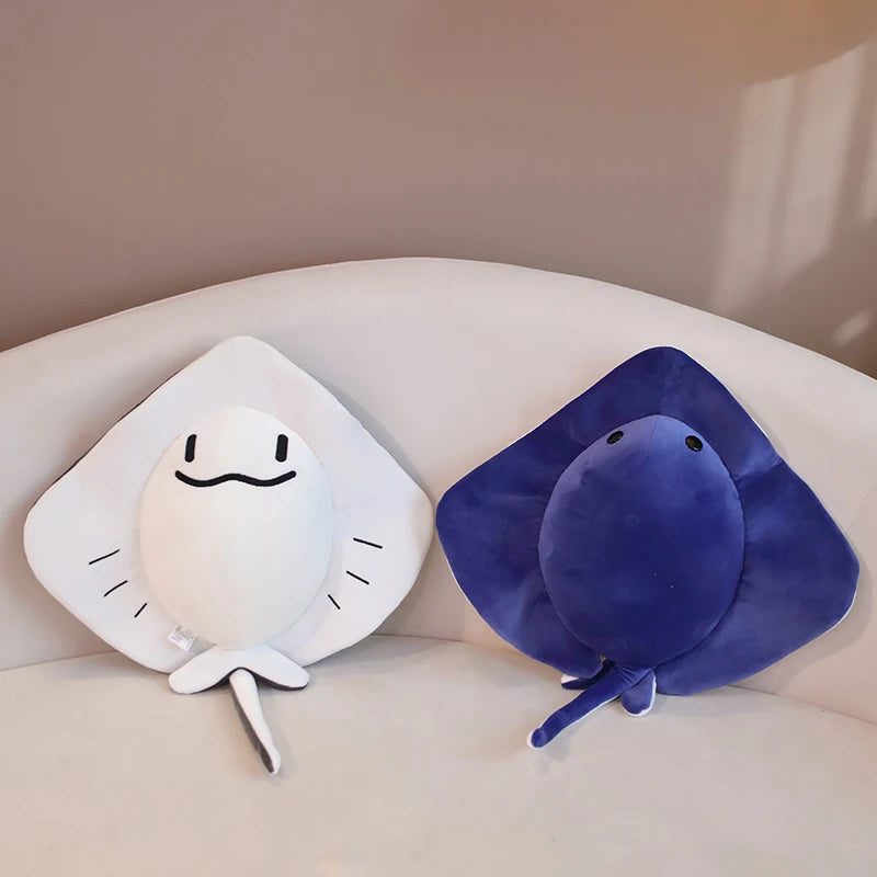 Adorable White and Blue Stingray Plush