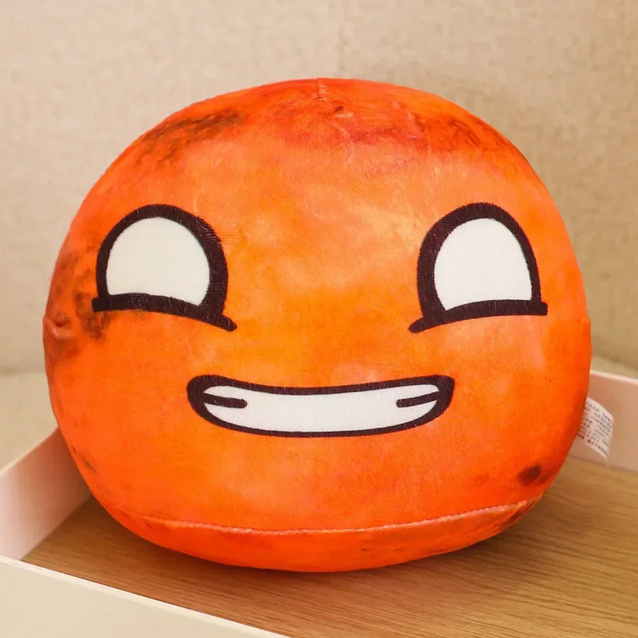 Round Orange Sun Plush Pillow with Asymmetric Face - Image 5