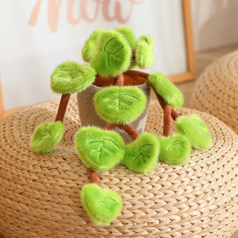 Fuzzy Heart-Leaf Potted Plush Plant - Image 6