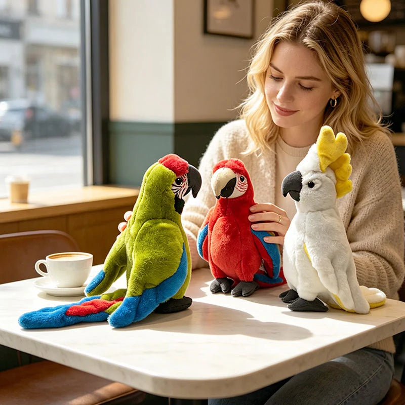 Vibrant Realistic Plush Parrot Stuffed Animal - Image 5