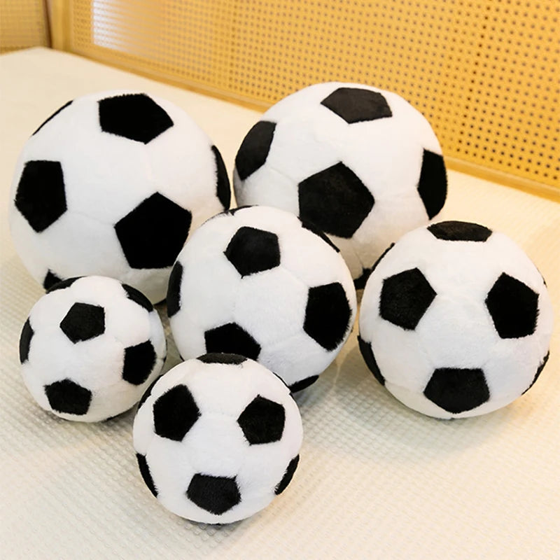 Soft Black and White Plush Soccer Ball - Image 3
