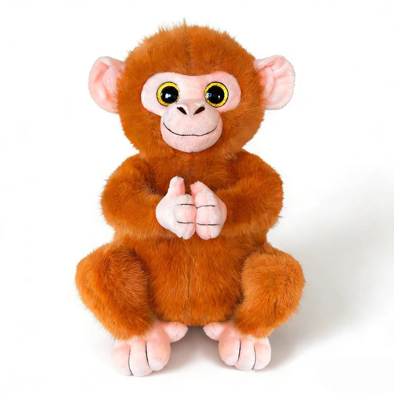 Cute Brown Monkey Plush Toy with Big Eyes - Image 7