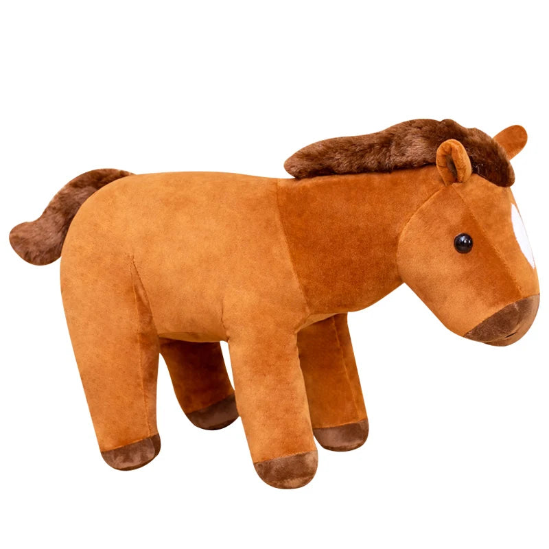 Cuddly Sitting Horse Plush Toy in Brown or White - Image 5