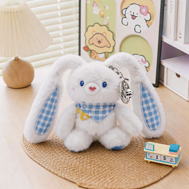Sweet Gingham Plush Bunny Keychain Bag Charm - Image 8