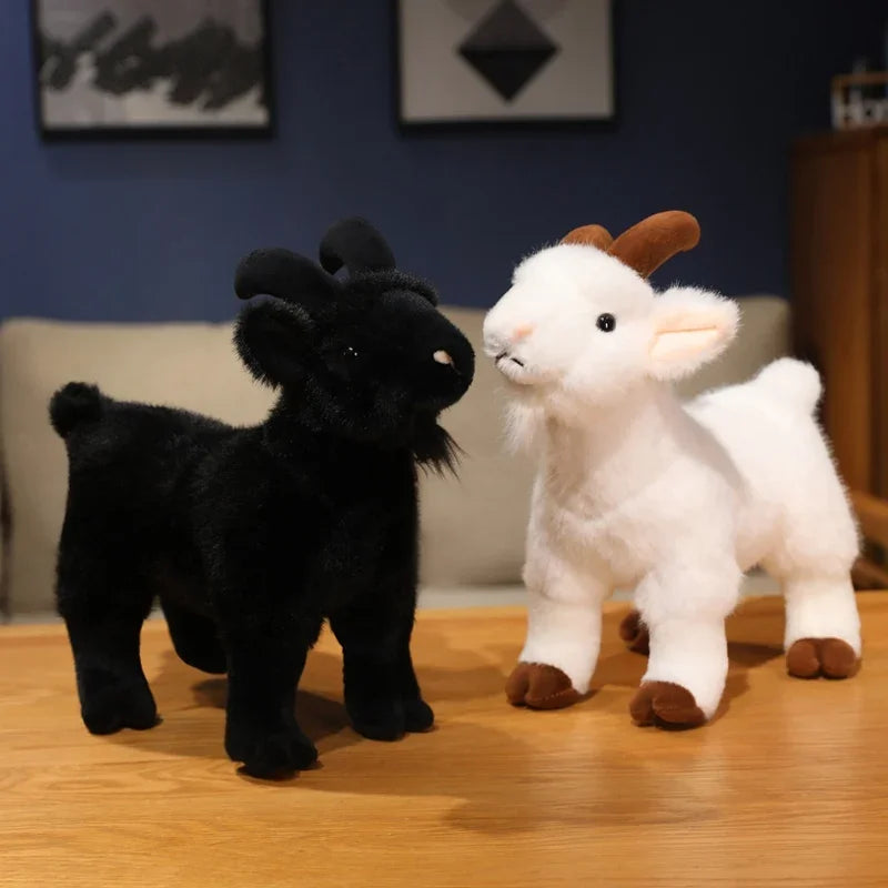 Soft White Ram Plush Toy with Curled Horns - Image 3