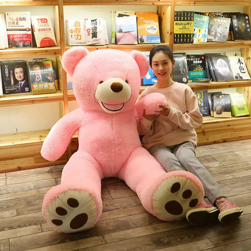 Giant Unstuffed Plush Bear Skin, Blue or Pink - Image 6