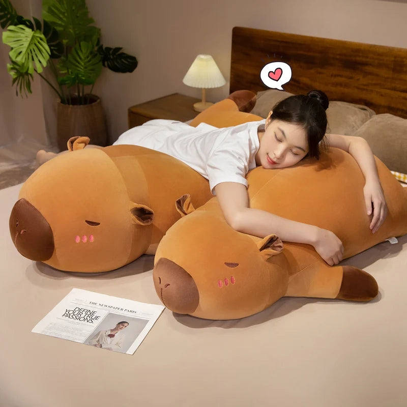 Long Brown Plush Animal Body Pillow - Image 2