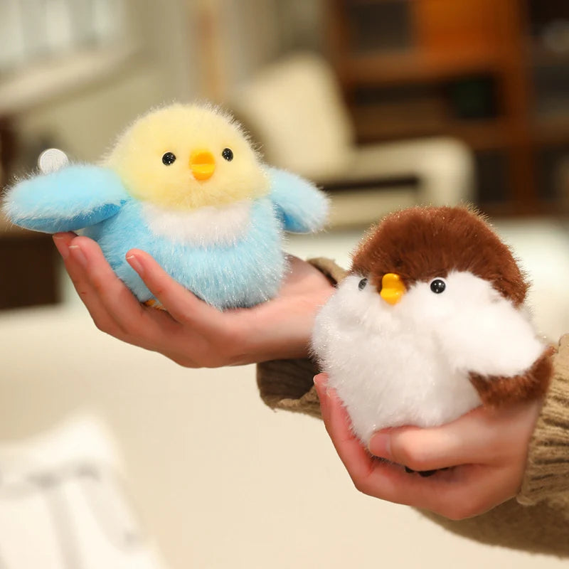 Vibrant Fluffy Bird Plush Keychain - Image 5