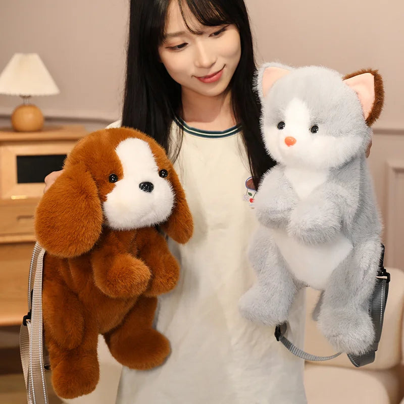 Adorable Pink Faux Fur Animal Backpack - Image 5