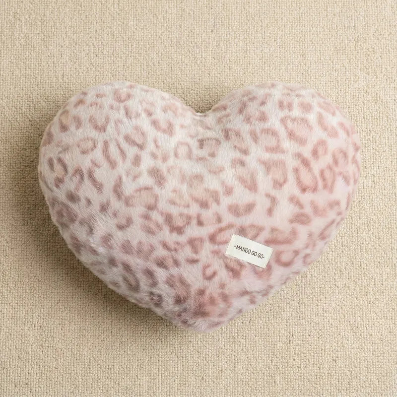 Vibrant Leopard Print Heart Plush Pillow - Image 10