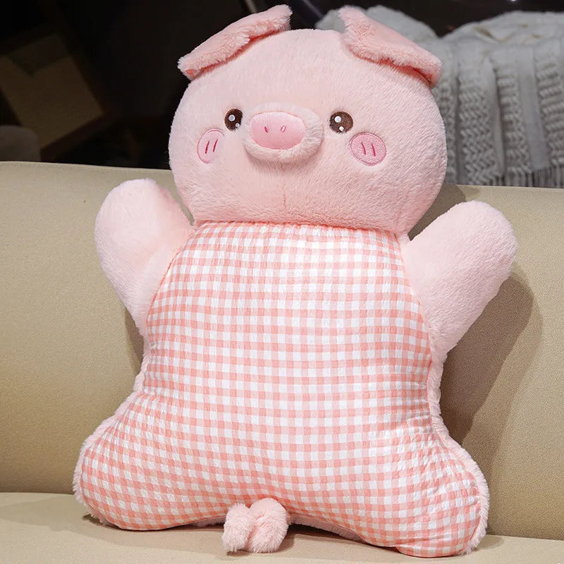 Adorable Elephant Plush Pillow with Gingham Body - Image 7