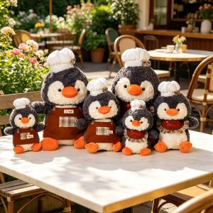 Cute Baker Penguin Plush Toy with Chef Hat