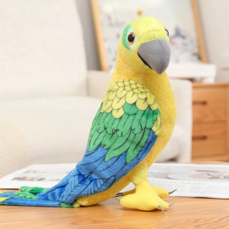Colorful Blue and Yellow Parrot Plush Toy - Image 12