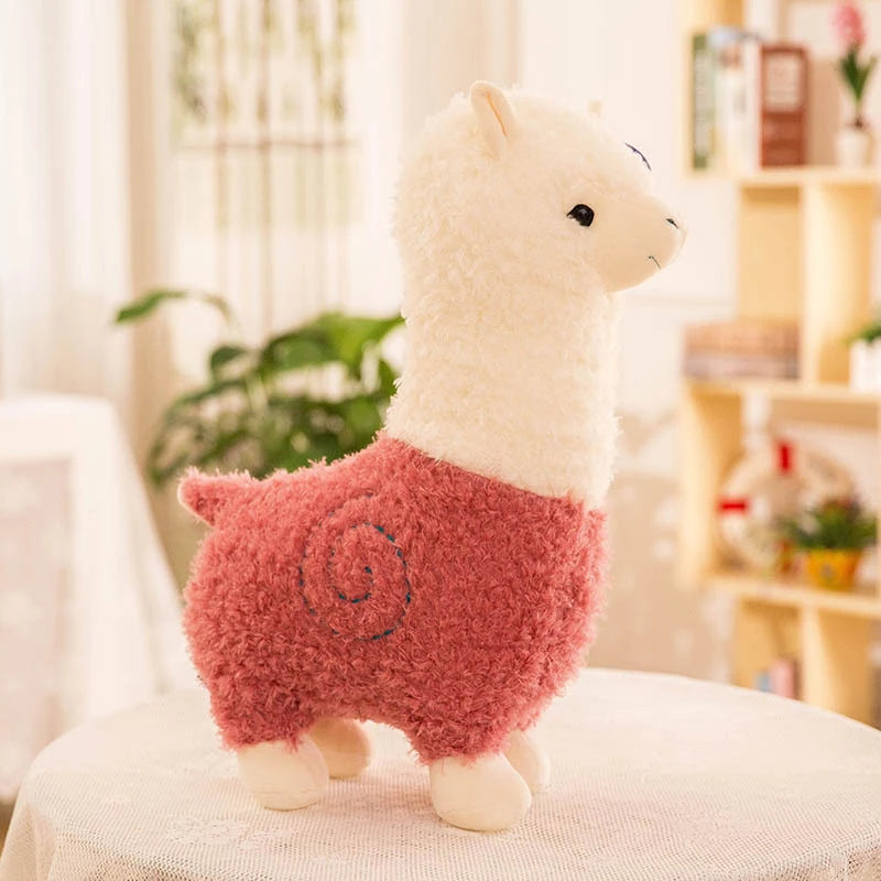Oversized Cream and Pink Alpaca Plush Toy - Image 8