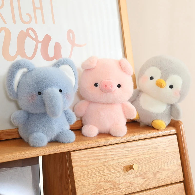 Cute Grey Elephant Plush Toy with Blush Cheeks - Image 2
