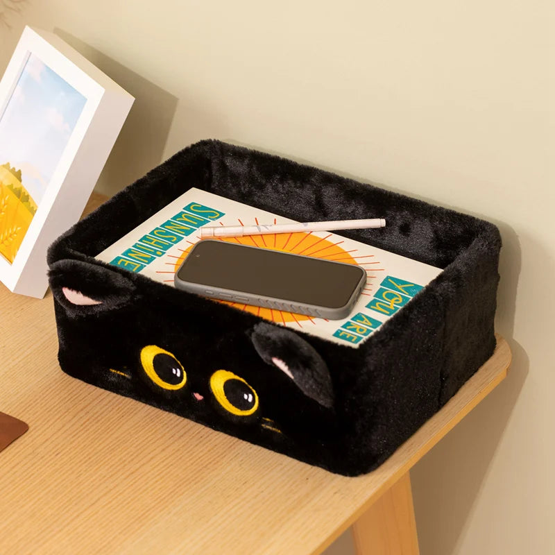 Cute Black Cat Plush Collapsible Organizer - Image 5