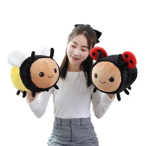 Cute Round Bee and Ladybug Plush