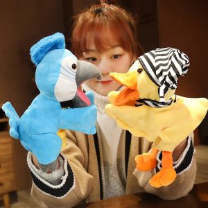 Soft Plush Hand Puppets: Blue Bird and Duck