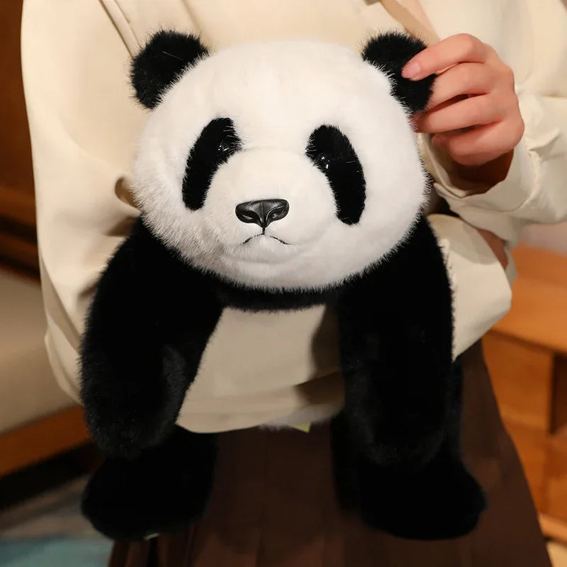 Cute Black and White Sitting Panda Plush - Image 2