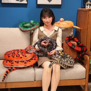 Realistic Coiled Snake Plush with Vibrant Patterns