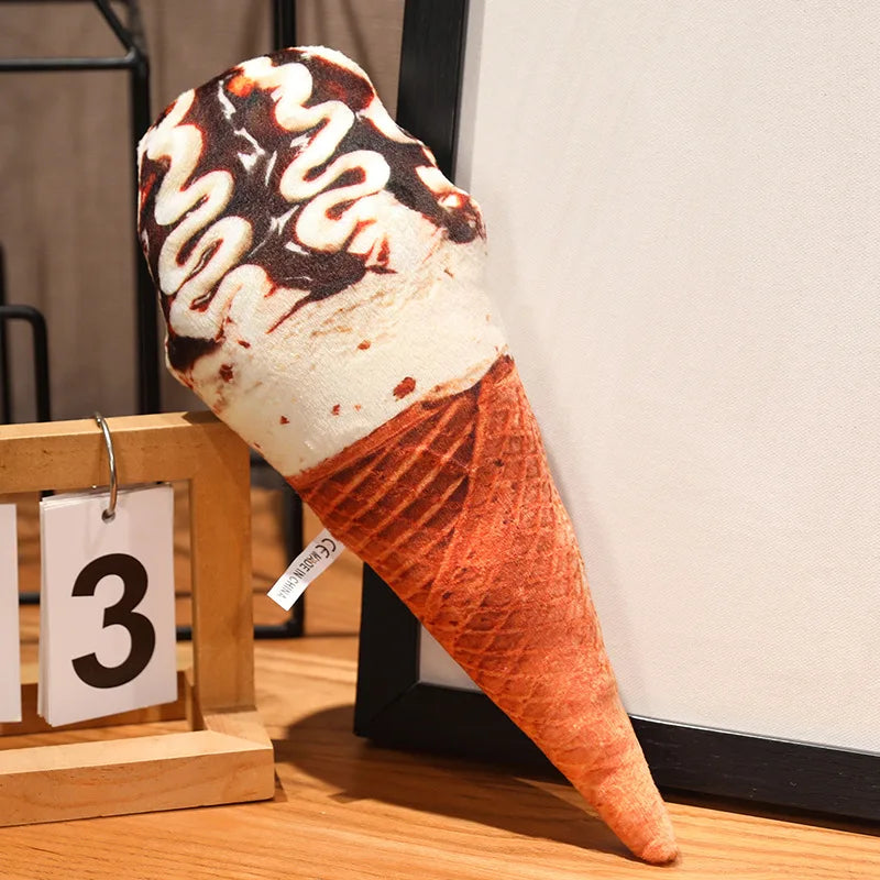 Realistic Ice Cream Cone Plush Pillow - Image 4