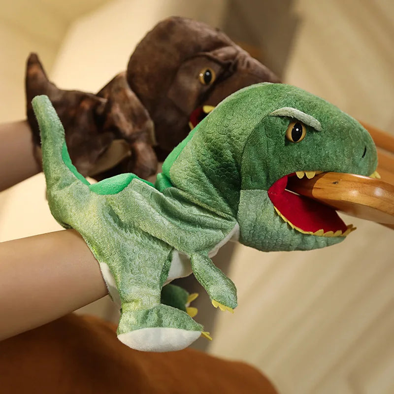 Green T-Rex Soft Plush Hand Puppet - Image 2