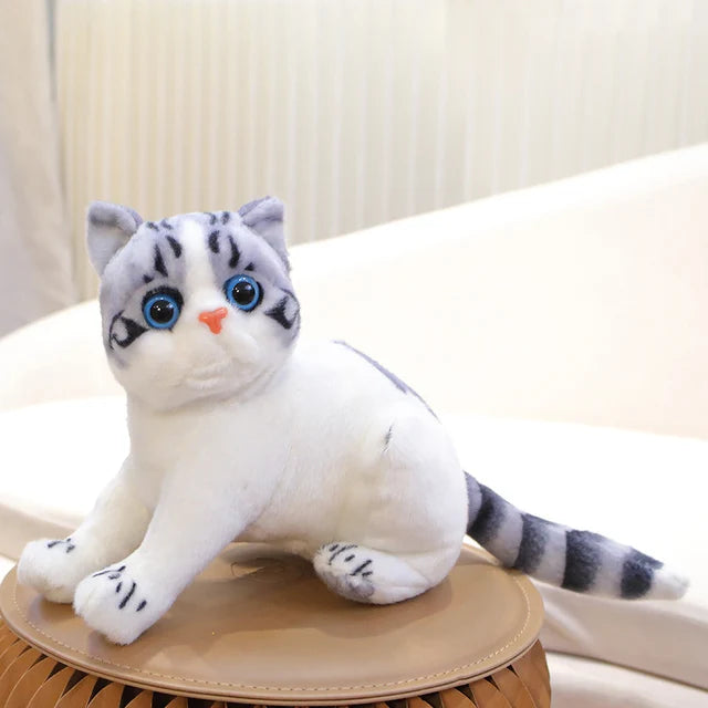 Soft Grey Lying Cat Plush - Image 9