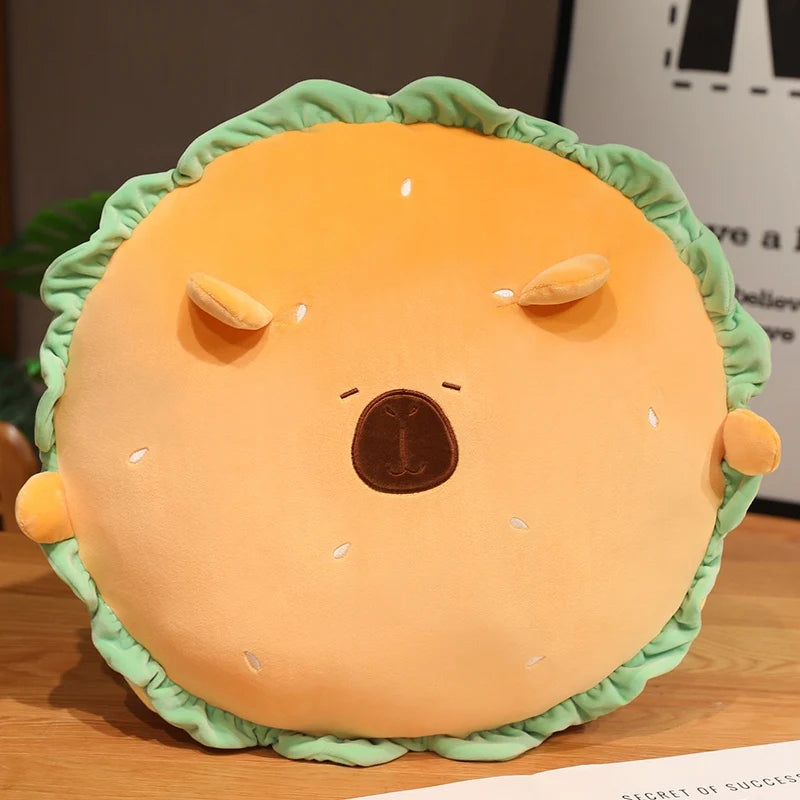 Cute Burger Puppy Plush Cushion with Green Lettuce - Image 6