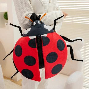 Cute Red Ladybug Plush Backpack