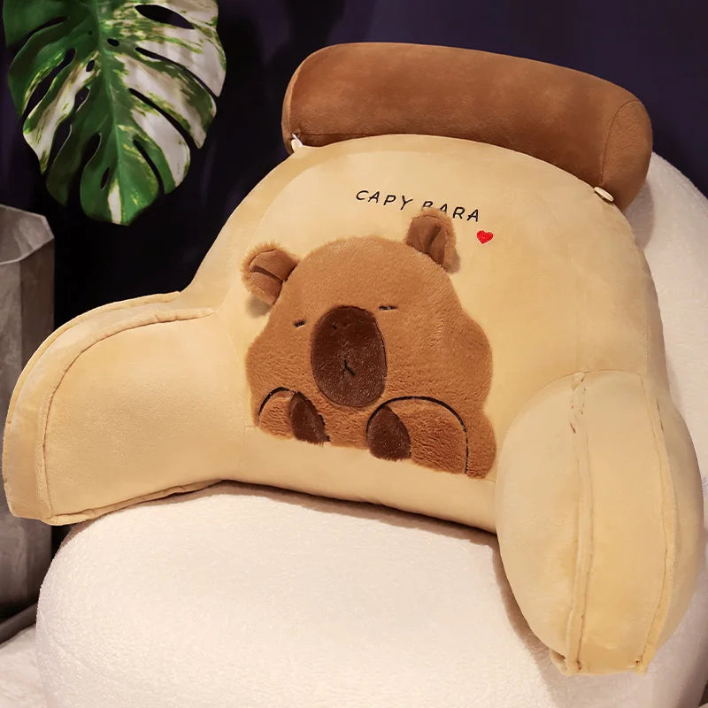 Soft Capybara Plush Reading Pillow with Neck Support