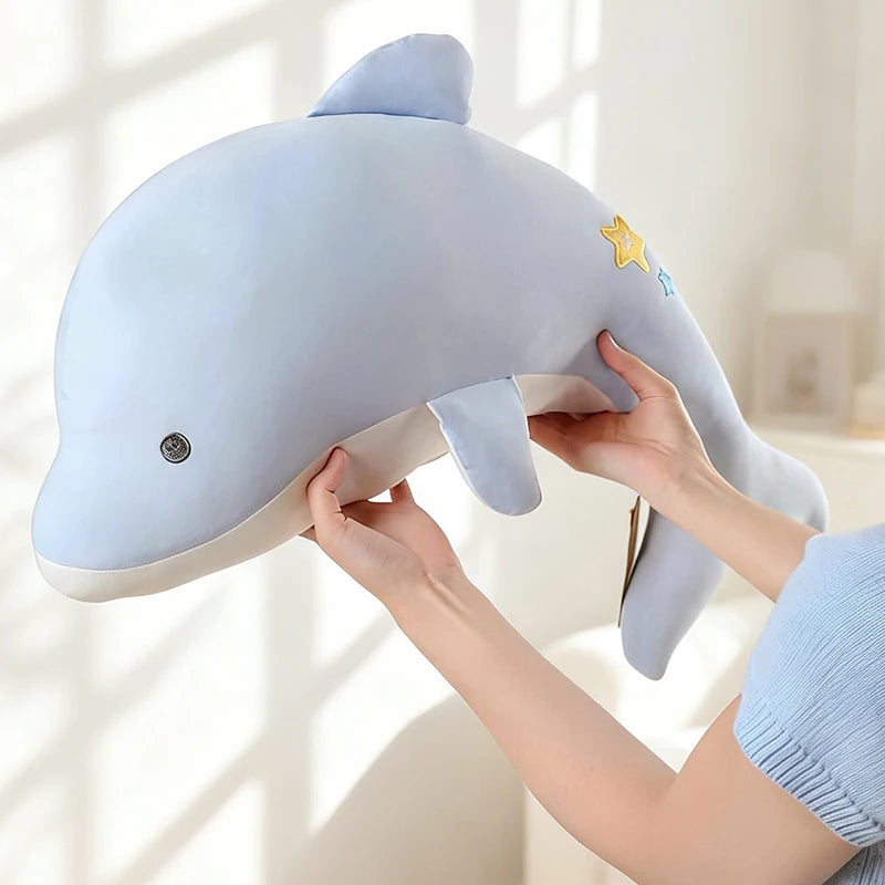 Cute White Seal Plush with Embroidered Fish - Image 3
